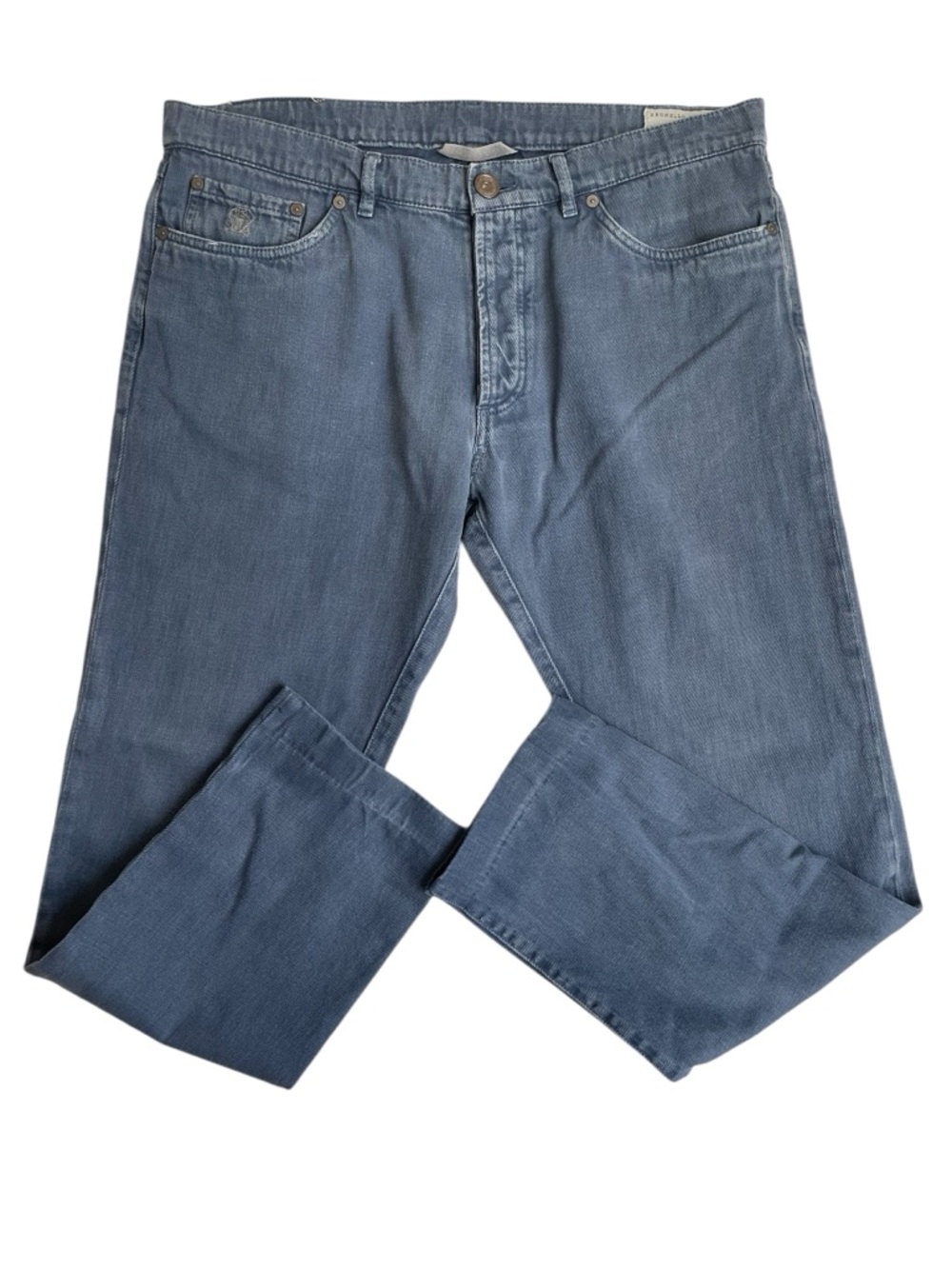 Brunello Cucinelli Jeans Mens 36X31 Denim Trousers Button Fly IT 54 Blue Gray